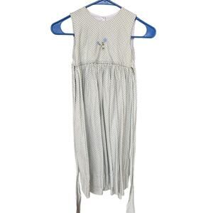 Strasburg Children Heirloom Dainty Flowers Green Blue Check Size 5 Dress